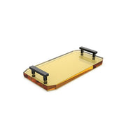 Kristall Glass/Black Matte Tablett Accessory & Vanity Tray by Decor Walther