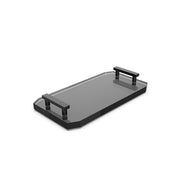 Kristall Glass/Black Matte Tablett Accessory & Vanity Tray by Decor Walther