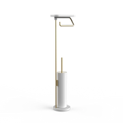 DW Stone SBKA White Matte Toilet Brush Set with Shelf by Decor Walther