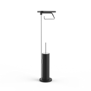 DW Stone SBKA Black Matte Toilet Brush Set with Shelf by Decor Walther
