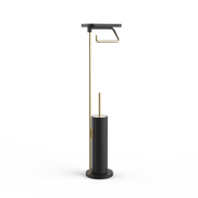 DW Stone SBKA Black Matte Toilet Brush Set with Shelf by Decor Walther
