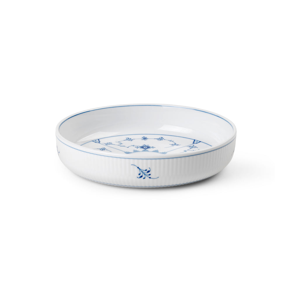 Blue Fluted Plain Ovenware Round Baking Dish, 7