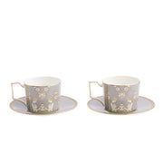 Renaissance Grey Accents Teacup & Saucer, Set of 2 by Wedgwood