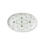 Green Fluted Plain Porcelain Oval Dish/Plate, 9" by Royal Copenhagen