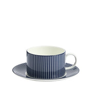 Gio Pinstripe Blue Teacup & Saucer, 7.4 oz. by Wedgwood