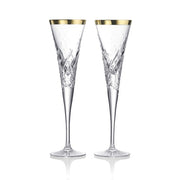 Celebrations Toasting Champagne Flutes, Gilded, Set of 2 by Waterford