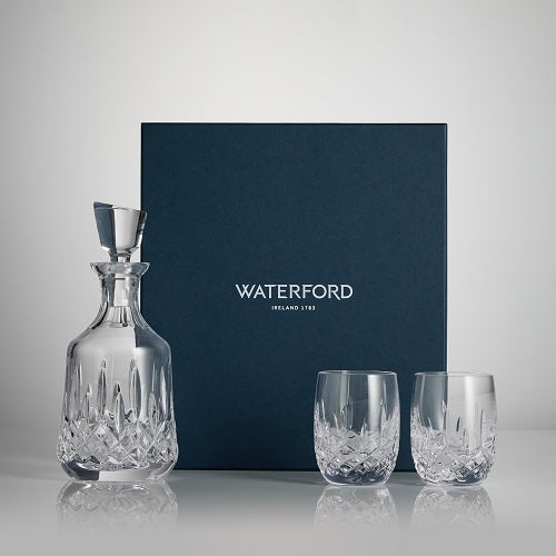 Lismore Round Decanter & Double Old Fashioned 3-Piece Gift Set by Wate ...