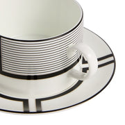 Vera Wang Luxe Graphite Teacup & Saucer, Version 1, 7.9 oz. by Wedgwood