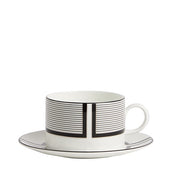 Vera Wang Luxe Graphite Teacup & Saucer, Version 1, 7.9 oz. by Wedgwood
