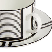 Vera Wang Luxe Graphite Teacup & Saucer, Version 2, 7.9 oz. by Wedgwood