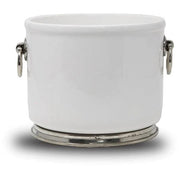 Tuscan Ceramic and Pewter Ice Bucket, 6.5" x 5.5" h. by Arte Italica Arte Italica 