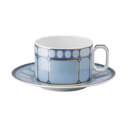 Signum Azure Porcelain Tea Cup & Saucer by Swarovski x Rosenthal Tea Cup Rosenthal 