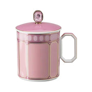 Signum Rose Pink Porcelain Mug with Lid, 13 oz. by Swarovski x Rosenthal Mug Rosenthal 