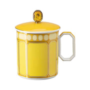 Signum Jonquil Yellow Porcelain Mug with Lid, 13 oz. by Swarovski x Rosenthal Mug Rosenthal 