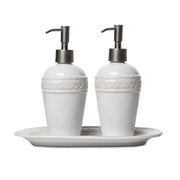 Juliska Le Panier Whitewash Ceramic Soap Dispenser Set