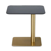 Tom Dixon Flash Rectangle Brass Cantilever Sofa Arm Side Table, 11.8" x 19.7" x 20.3" h. Tom Dixon 