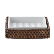 Decor Walther Basket STS Rattan and Porcelain Soap Dish Decor Walther Dark Rattan 