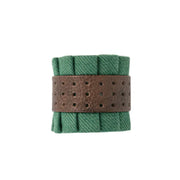 Juliska Ruffle Green Wool Napkin Ring, Set of 4