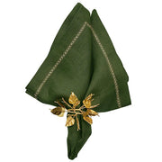 Kim Seybert Classic Olive Green Linen Napkins, Set of 4, 21” Cloth Napkins Kim Seybert 