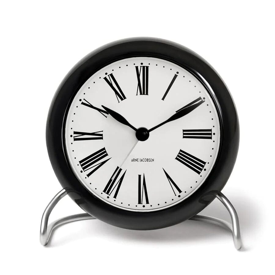 Roman Alarm Clock, Black by Arne Jacobsen – Amusespot