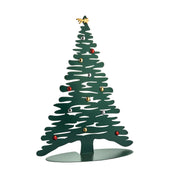 Alessi Bark Tabletop Metal Christmas Tree with Ornaments, 27.6" Christmas Alessi Green 