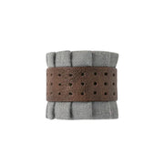 Juliska Ruffle Grey Wool Napkin Ring, Set of 4