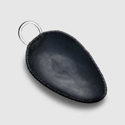 Mary Jurek Durango Black Oval Leather Catch-All Tray with Handles, 6" x 9" Serving Tray Mary Jurek Design 
