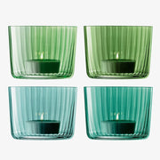 Gems Lustered Jade Green Tealight or Votive Holders, Set of 4 LSA International 