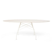 Kartell: Glossy Oval Outdoor Table, White Base, 46.5" x 75.6" Furniture Kartell White Top 