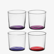 Coro Colored Stackable Glass 10 oz. Tumblers, Berry, Set of 4 LSA International 