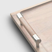 Mary Jurek Sierra Rectangular Whitewashed Wood Tray with Handles, 17" Mary Jurek Design 