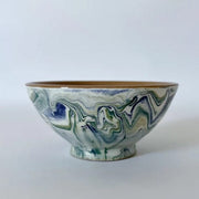 Swirled Blue and Green Moroccan Ceramic Bowl, 7" dia. La Vie Nomade 