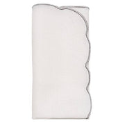 Kim Seybert Lumiance White & Silver Linen Napkins, Set of 4, 21” Cloth Napkins Kim Seybert 
