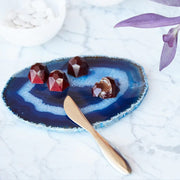 Anna New York Ita Azure Agate with Silver Cheese Plate and Cheese or Butter Spreader Cheese Tray Anna 