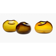 When Objects Work Caillou Art Glass Vase, Set of 3 by Kate Hume, 5.9" Vase When Objects Work Caillou Gold/Bottle Green/Cognac 