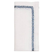 Kim Seybert Jardin White & Blue Linen Napkins, Set of 4, 21” Cloth Napkins Kim Seybert 