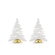 Alessi Bark Christmas Tree Steel Place Card Holders, Set of 2 Christmas Alessi White 