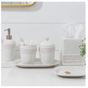 Juliska Le Panier Whitewash Ceramic Soap Dispenser Set