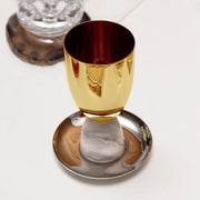Anna New York Coluna 5" Carrara Marble & Gold Kiddush Cup Judaica Anna 