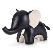 Zuny Elephant Abby II Bookend, Black & Wheat
