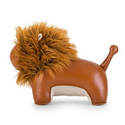 Zuny Lion Lino Bookend, Tan & Wheat