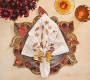 Kim Seybert Maple Hues Napkin in White & Multi, Set of 4