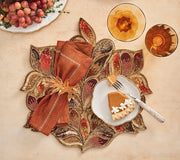 Maple Hues Placemat in Brown & Orange, Set of 2 by Kim Seybert