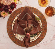 Autumn Rush Placemat in Brown & Orange, Set of 4 by Kim Seybert