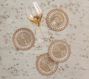 Palisade Coaster in Gold & Silver, Set of 4 in a Gift Bag by Kim Seybert