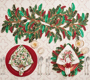 Holly & Spring Runner in Green, Red & Gold by Kim Seybert