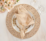 Rapture Placemat in Champagne & Crystal, Set of 2 by Kim Seybert