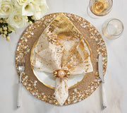 Supernova Placemat in Champagne & Crystal, Set of 2 by Kim Seybert