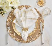 Supernova Placemat in Champagne & Crystal, Set of 2 by Kim Seybert