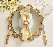 Daisy Placemat in Natural & Yellow, Set of 4 by Kim Seybert